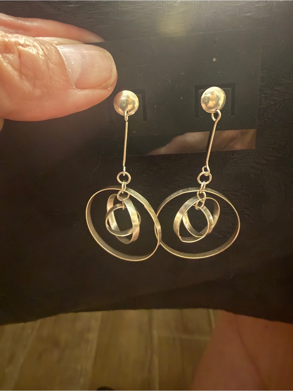Sterling Silver Multi-Ring Dangle Earrings - Women's Jewelry